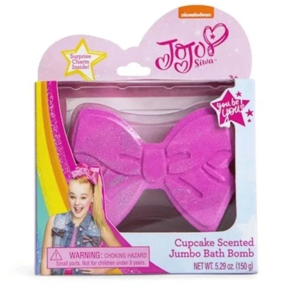 Nickelodeon JoJo Siwa Cupcake Scented Jumbo Bath Bomb Pink Bow Charm Inside